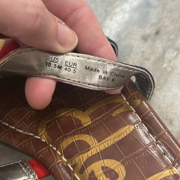 Sam Edelman sandal women’s navy/red/pink slip on like new size 10.5M - Picture 11 of 11